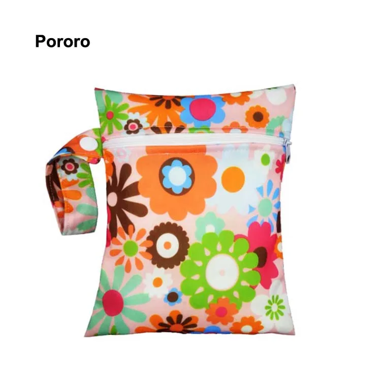 

Hot sale different size Wet Dry Bag Double Zipper16 20cm Waterproof Baby Cloth Diaper Bag, Mix color
