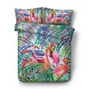Stunning Watercolor Flamingos and Tropical Leaf 3d bed set