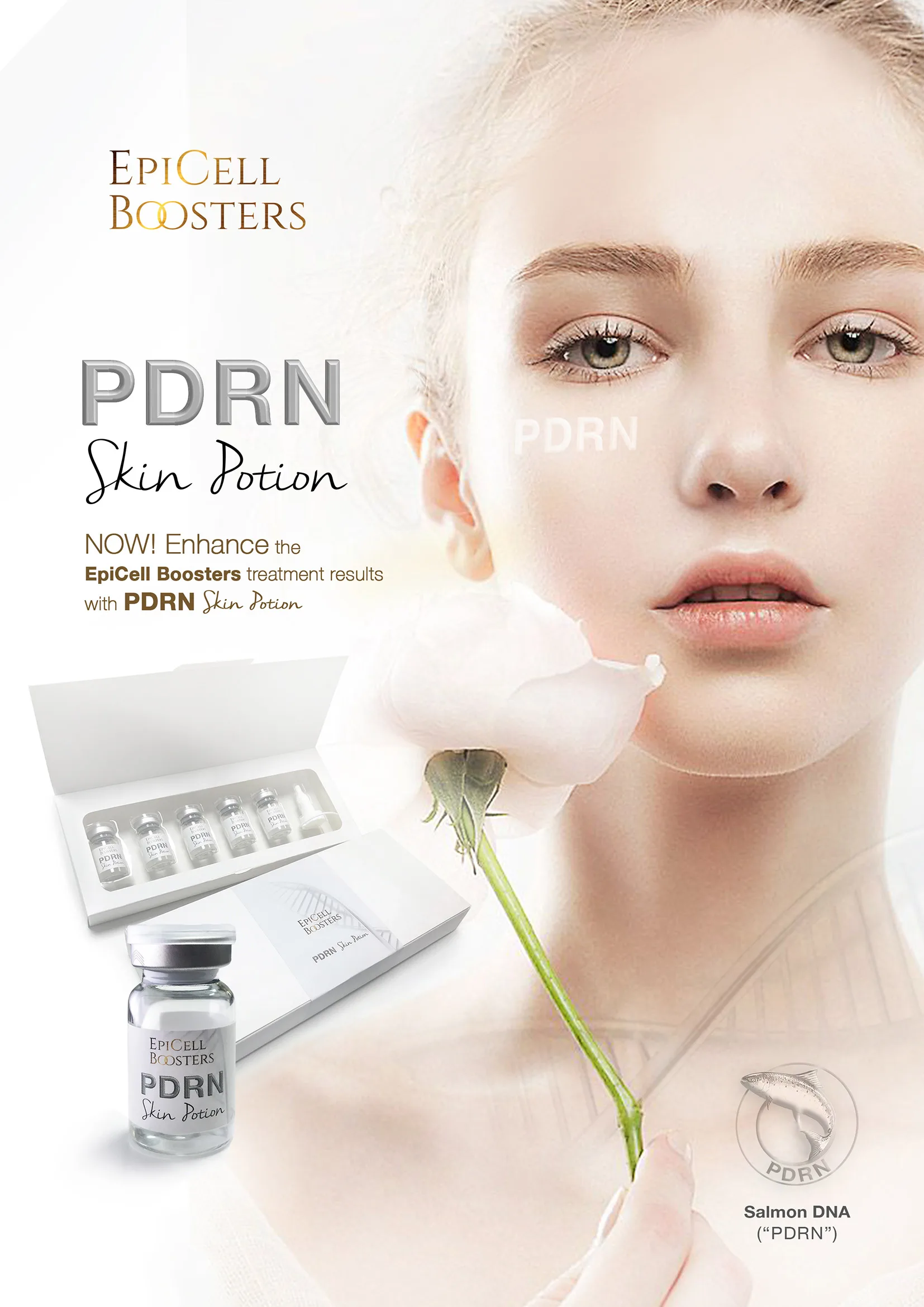 Epicell Booster Pdrn,Hyaluronic Acid,Glutathione,Peptides Skin Ampoule