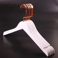 

Factory sales delicate rose gold metal hook white suit wooden coat hangers for adult & baby clothes