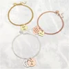 Yiwu Aceon Stainless Steel 2mm Curb link Chain Fashion Square Lobster Clasp Geometric Charm Bracelet
