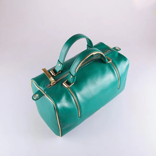 4795-Fashion trendy hot sale elegant ladies metallic material trim green doctor bag
