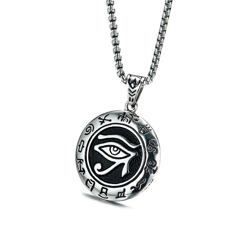 

Womens Gold Tone Ancient Egyptian Eye of Horus Pendant Necklace Stainless Steel Jewelry