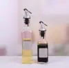 FDA Certificate spray Square Clear Glass Oil Bottle Vinegar Bottle olive oil glass bottle with clip