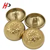Fashion custom made large 25mm sewing shank military brass metal fur coat buttons