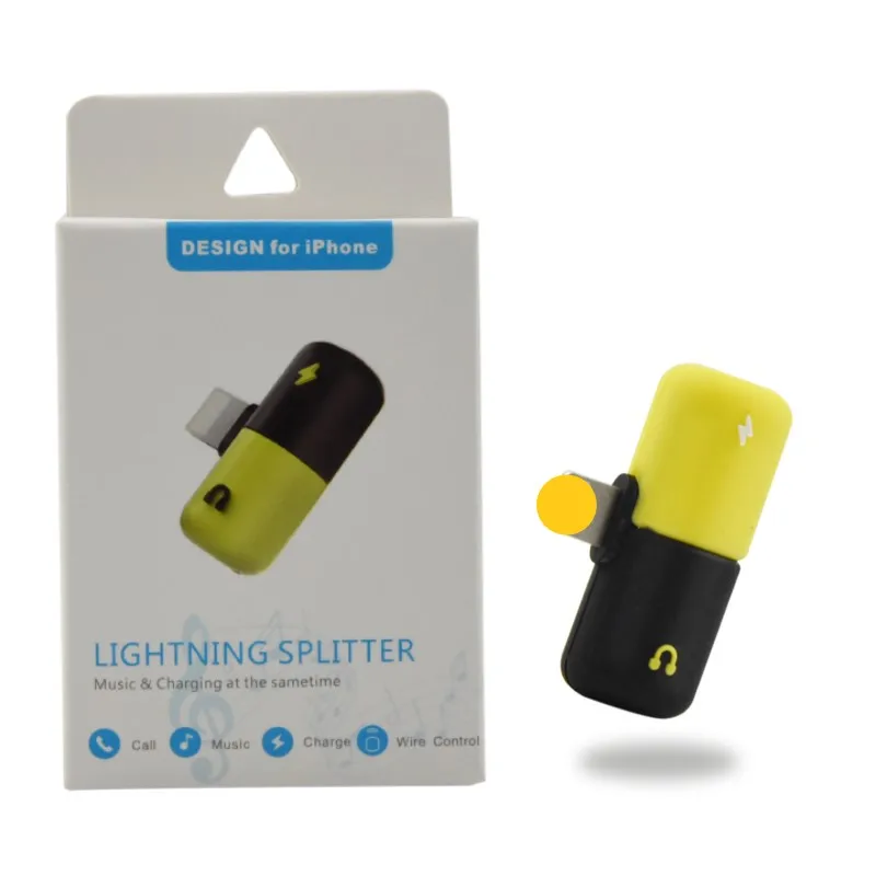 

2019 New arrivals Travel adapter with 2 usb port 2 in 1 Adapter Splitter for iPhone, Optional