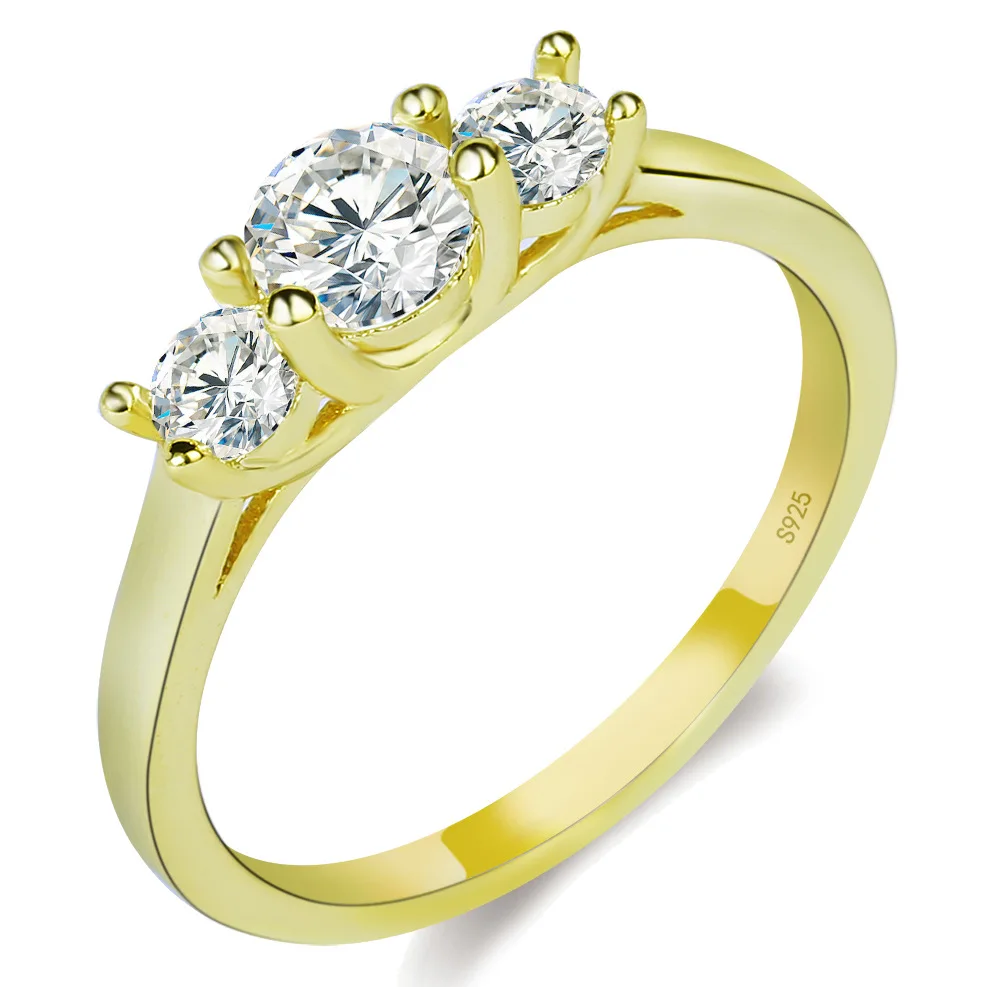 

Hainon gold plated jewelry rings Hot sale shape white zircon engagement rings for women 1 dollar wholesale, Gold color
