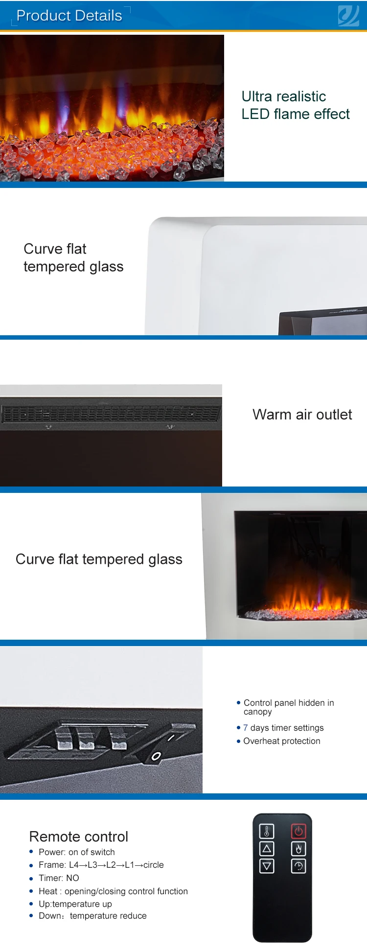 Walmart 21inch Portable Electric Fireplace Stove Heater With