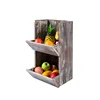 home kitchen wall mounted wooden fruit produce storage rack