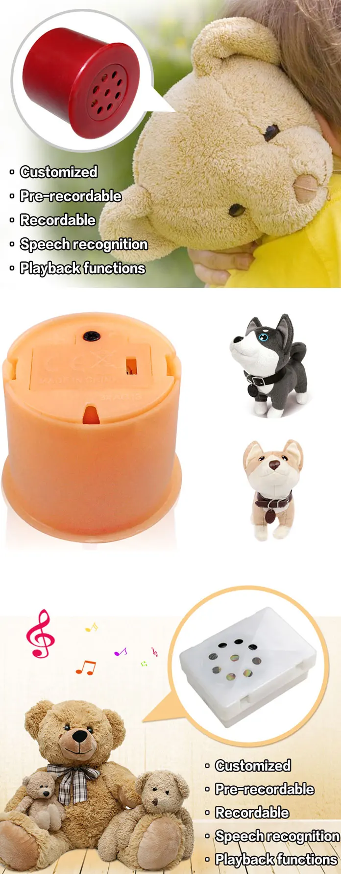 voice recording plush toys