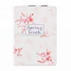 Spring Floral Travel Cosmetic Mirror Souvenir And Gift Pu Compact Mirror Pocket Mirror With Customized Logo HQPUM142400