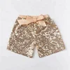 In Stock 2019 Kids Summer Boutique Baby Girls Sequin Shorts With Bow