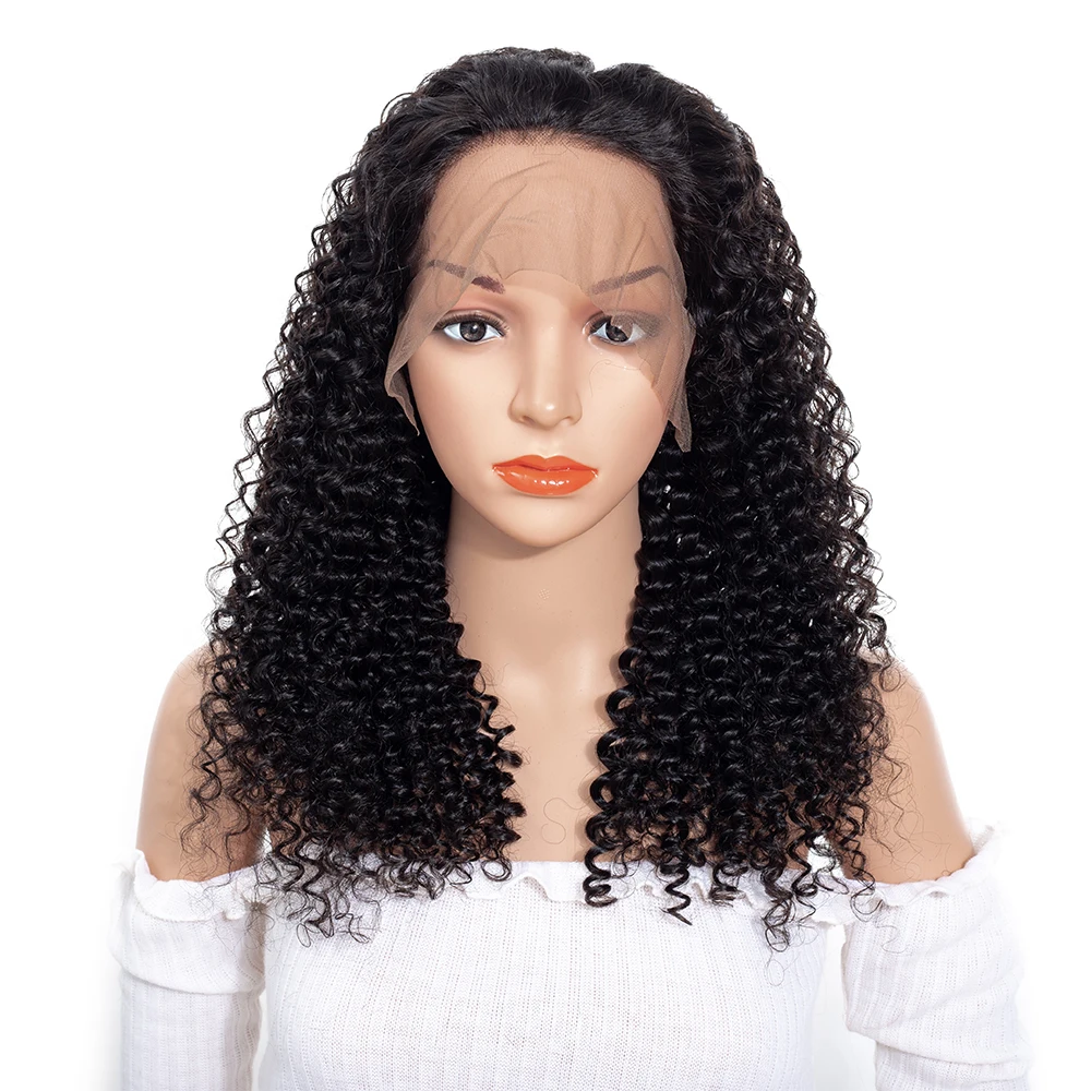 

Fashion Virgin Cuticle Aligned Long Brazilian Human Hair Afro Kinky Curly Lace Front Wig For Black Women