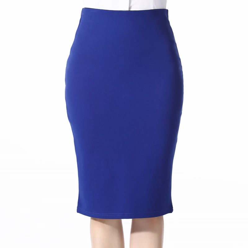 

Wholesale plus size 5xl pencil skirt plain women skirt high waist bodycon casual lady skirts, Blue, black, dark maroon