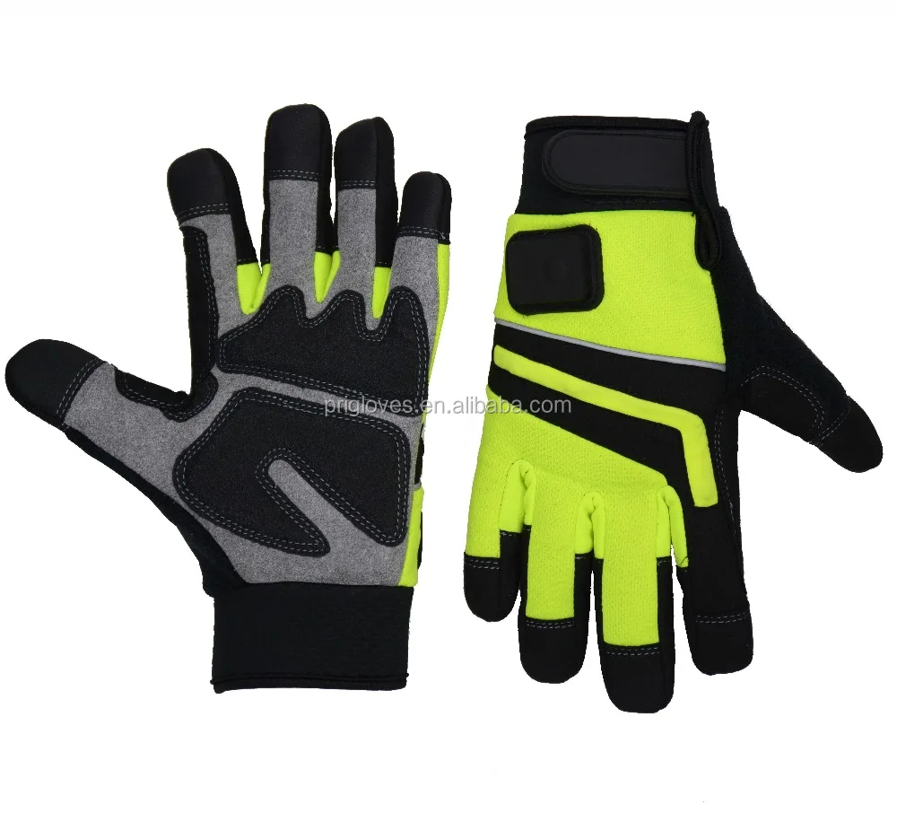 Cut Resistant Aramid Synthetic Leather Palm Tpr Anti Impact Led Gloves ...