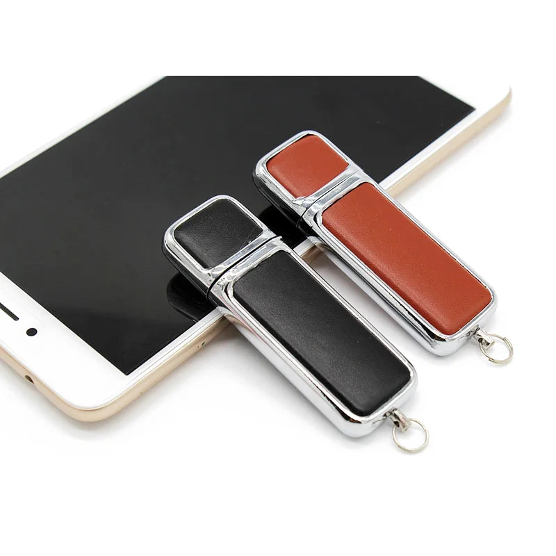 

Free Product Samples Rectangle Leather Pendrive 8Gb With Keychain