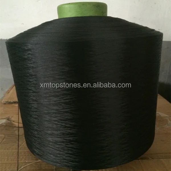 Cheap black 300D recycled polyester yarn DTY intermingled Rpet yarn