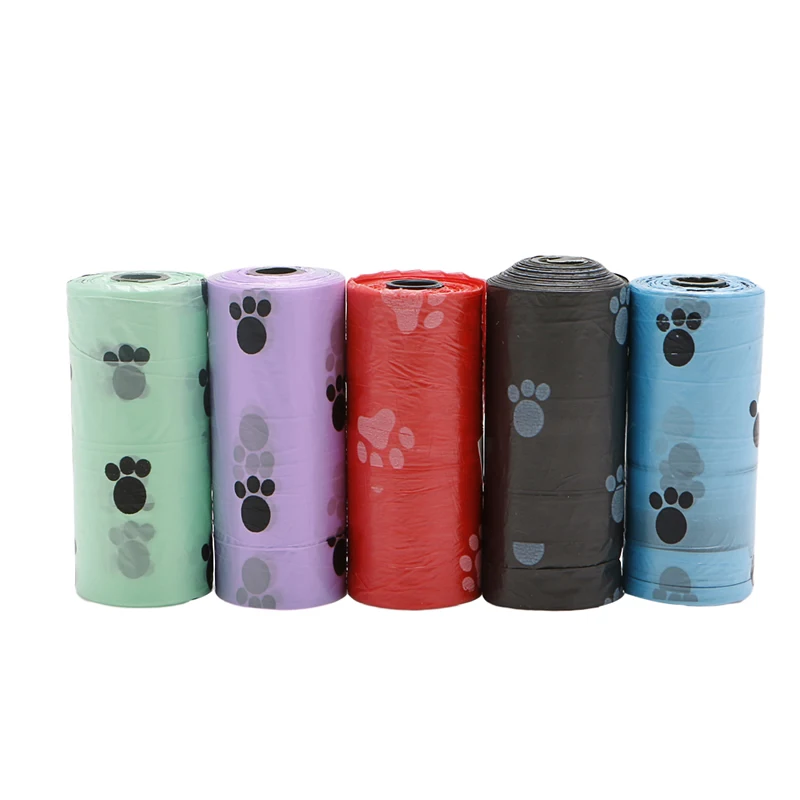 

1Roll/15PCS Clean-up Multicolor Pet Dog Cat Waste Poop Bag Poo Printing Degradable Bags Pet Supplies, N/a