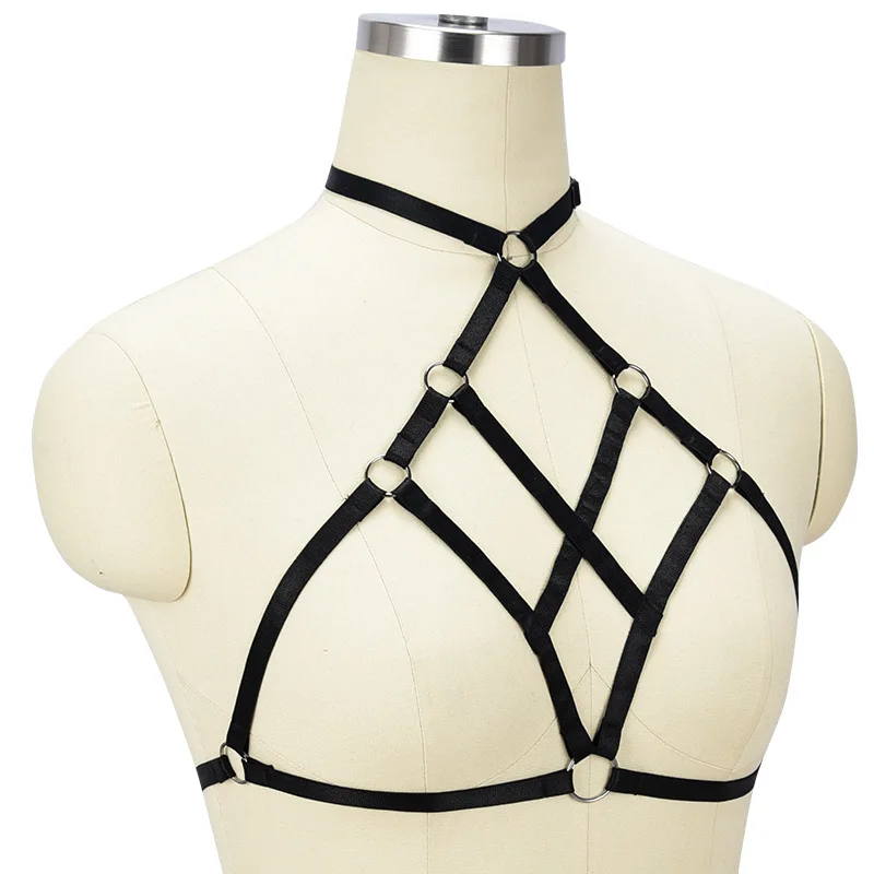 弹性身体安全带色情笼子胸罩腰带吊带恋物癖胸部束缚内衣