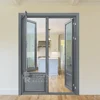 ROGENILAN 140 series aluminium swing windows combine casement door with steel screens