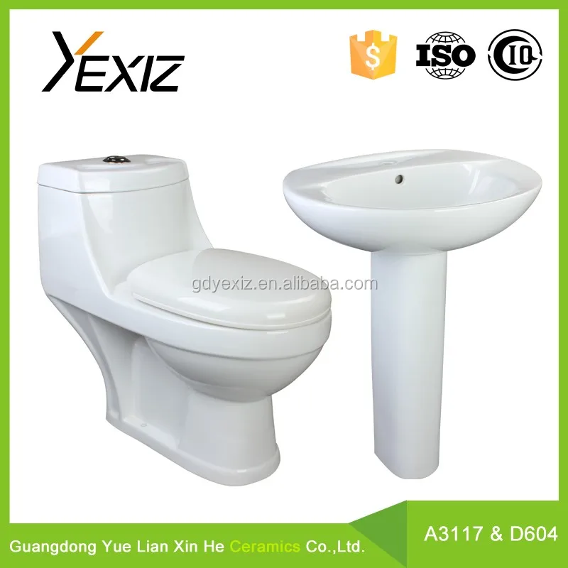 
B1102&D601 chaozhou ceramic cheap two piece set toilet basin 