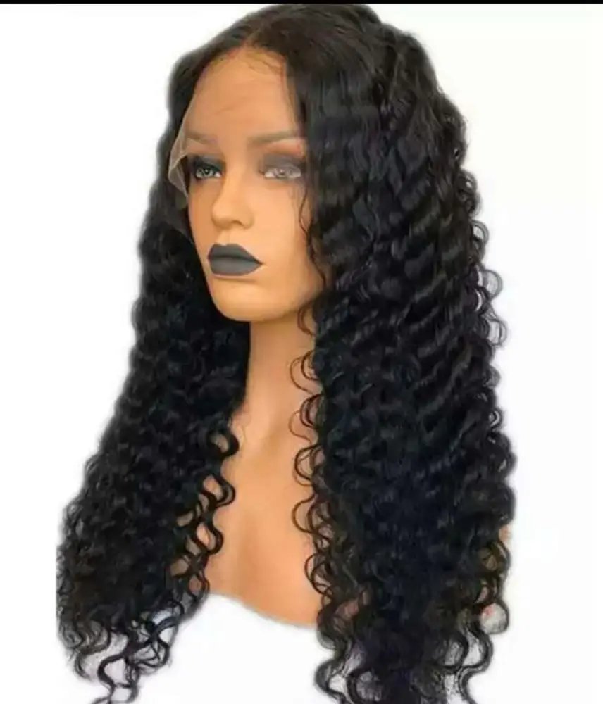 Imiss Hair Best Quality Glueless 13x4 Deep Wave Human Haman Hair Lace Front Wig  Natural Color Brazilian Hair