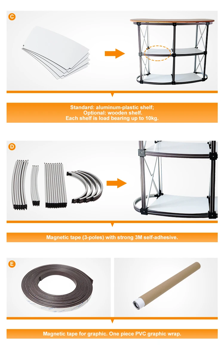Hochwertige Messe Faltbare Tragbare Werbe Theke Display Pop-up-tisch