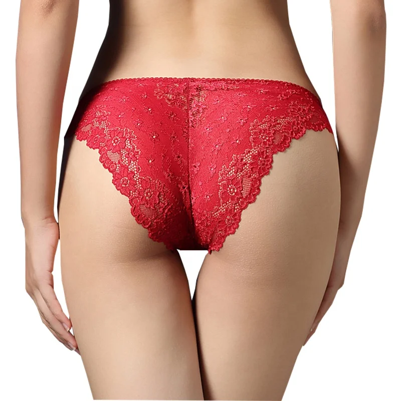 

Comfortable and breathable hipster transparent lace briefs women's panties sexy underwear thong panties