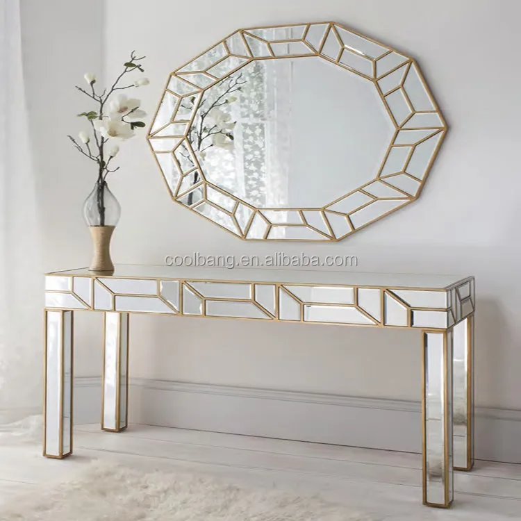 Unique Design Contemporary Glass Wood Foyer Console Table And