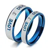 Marlary Wholesale Personalized Plated Thin Stainless Steel Blue Matt Jewelry Rings