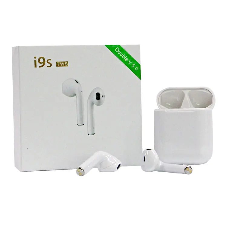 

New Earphone I9 Tws Blue Tooth Earbuds Headphones Wireless Mini V5.0 Stereo & Hd Mic With Charging Case