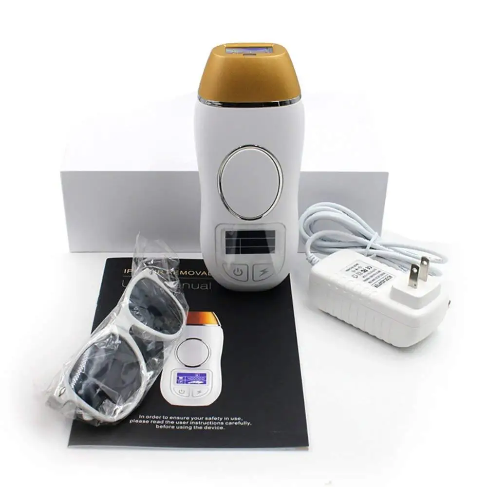 

2018 Hot Selling Home Facial Epilator Laser Painless and Safe Hair Remover, White+golden