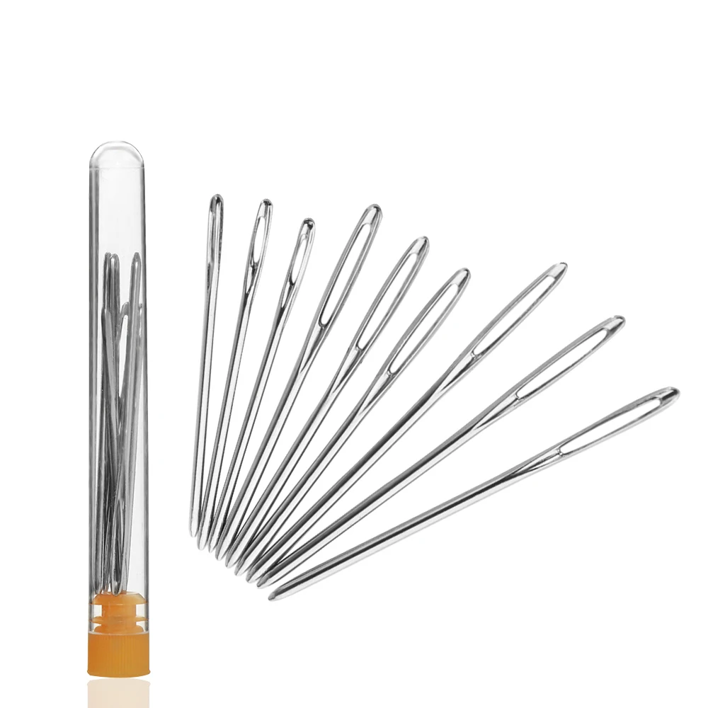 

High Quality 3 sizes Large-eye Stainless Steel Blunt Needles Yarn Knitting Cross Stitch Needles Sewing Tools, As the picture