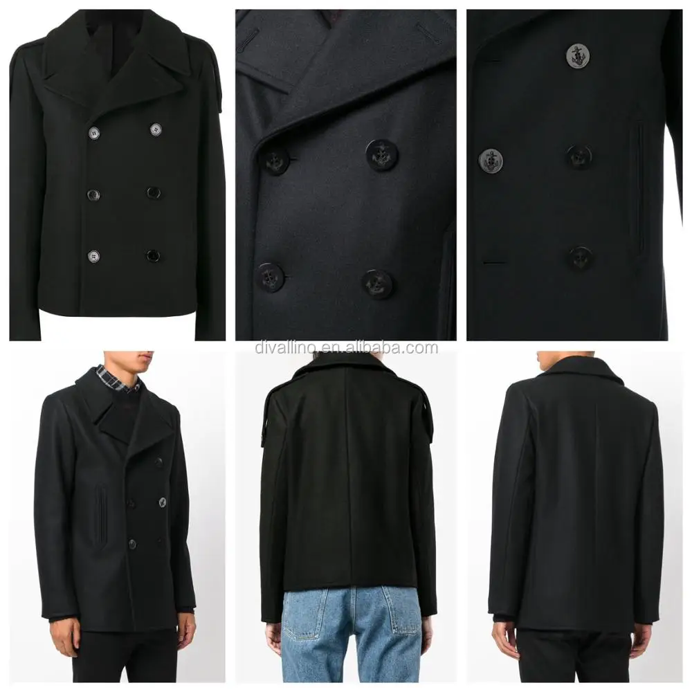
2019 One-stop Factory of Double Breasted Button Wool Blend Peacoat with Lowest Factory Wholesale Prices 