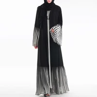 

plus size women islamic clothing luxury trumpet cuff pleated abaya muslim dress