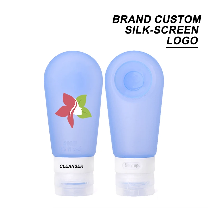 Silicone travel bottles brand custom silk-screen logo