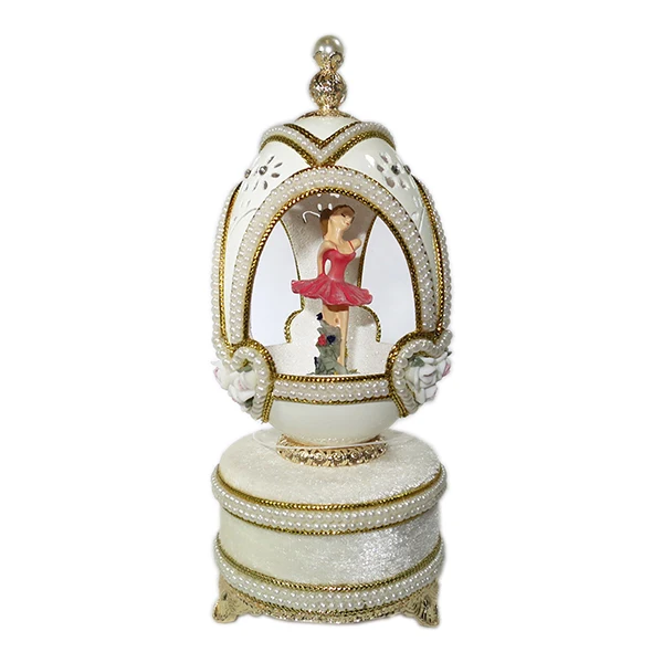 Romantic 3D Crystal Ball Music Box Ferris Wheel Luminous Rotating Wood Base Musical Box with LED Light