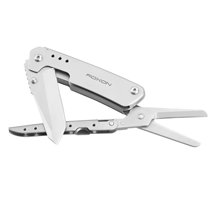 Roxon Folding Pocket Knife With Scissors 2 In 1 Multi Tool Camping Tool
