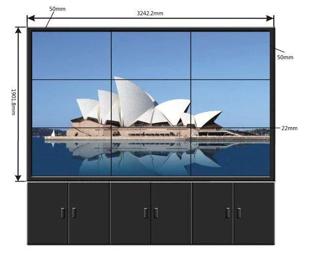 46 inch 3.9mm multi panel tv 2*2 3*3 4*4 stands lcd video wall