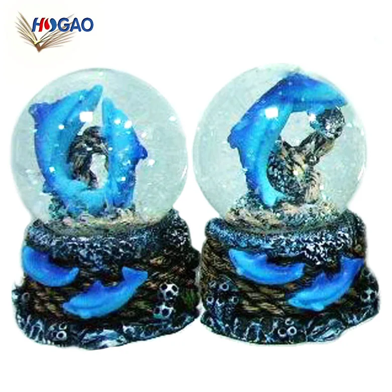 Ocean Wave Water Globe Animal Decor Collectible Family Dancing LED Dolphin Snow Globe
