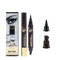 

Music Flower Eye Liner Tattoo Waterproof DoubleHead Winged Eyeliner Stamp With Pen