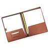 Top soft PU leather folding file folder pockets document card holder case