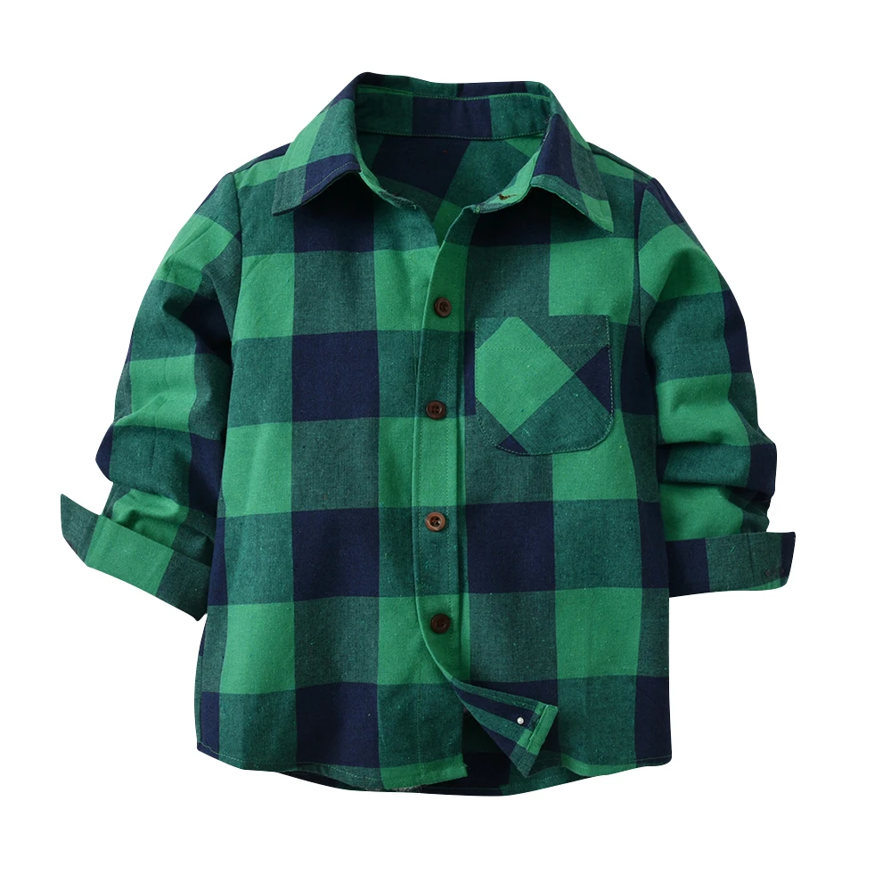 
custom casual boys long sleeve 100 cotton plaid shirt 
