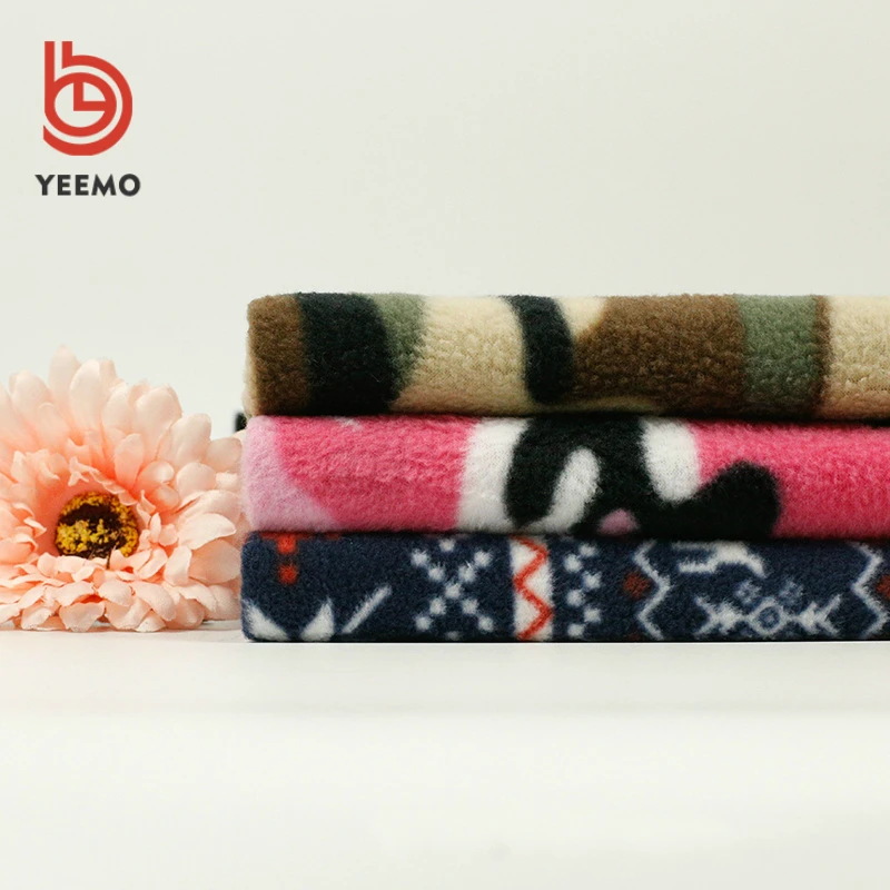 Calidad de camuflaje impreso Anti Pil Polar Tejido Material-ROJO