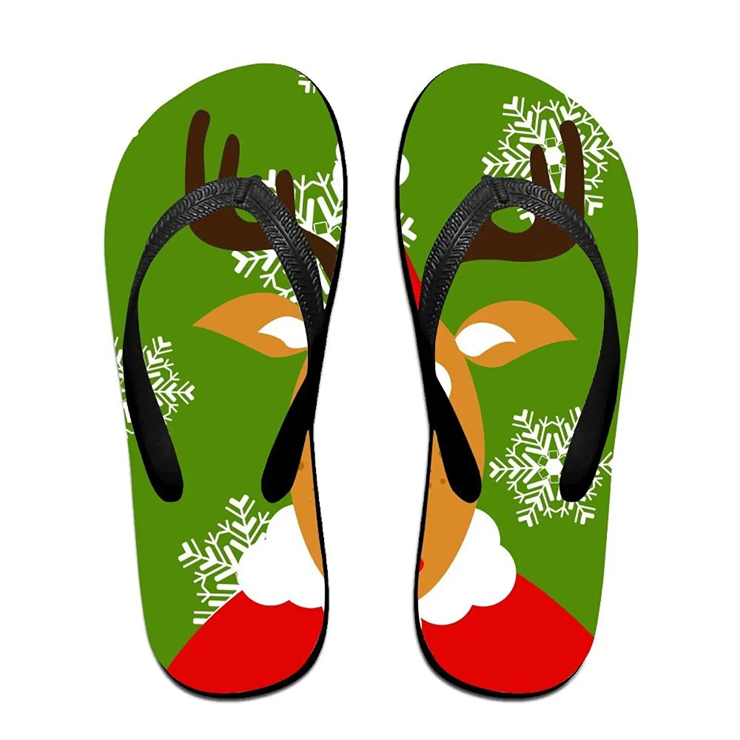 Couple Slipper Christmas Snowflake Print Flip Flops Unisex Chic Sandals Rubber Non-Slip House Thong Slippers 