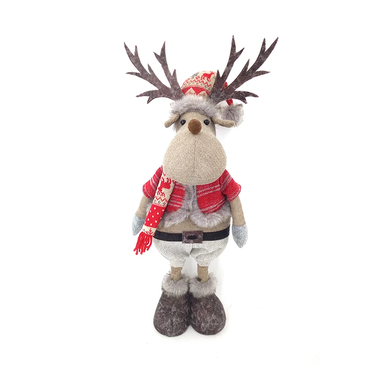 
Decorative Deer Textile Soft Plush 21 Inch Standing New Doll Holiday Time Decorations Big Christmas Reindeers 