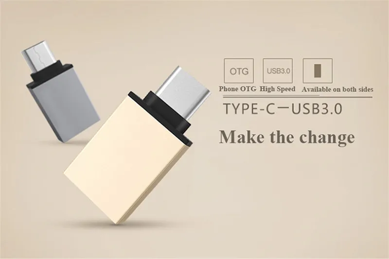 bleu Adaptateur en métal USB-C type C mâle vers USB 3.0 femelle pour convertisseur xiaomi 4c Type-C Fonction OTG pour MacBook