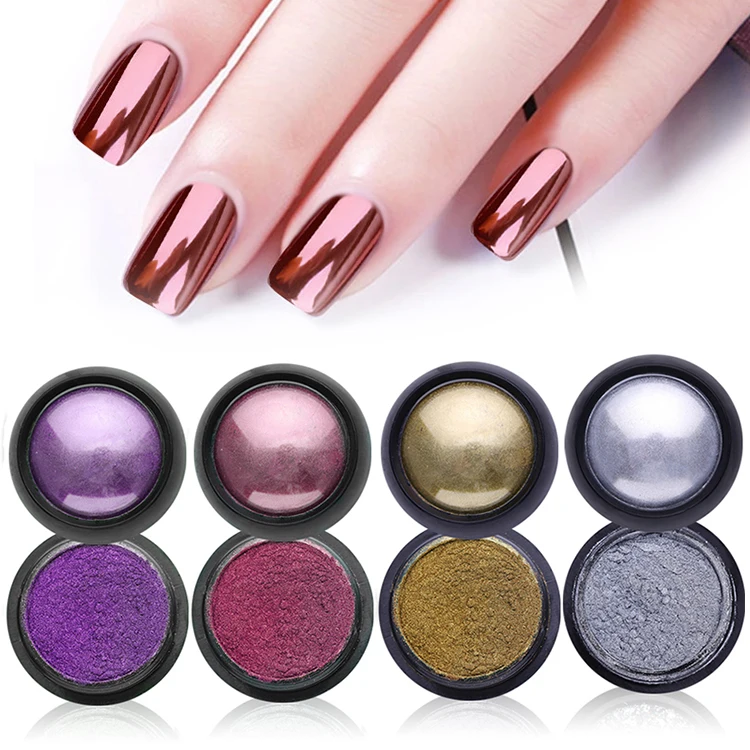 

Multiple uses chrome dip powder nails super shiny magic mirror powder, 12 colors