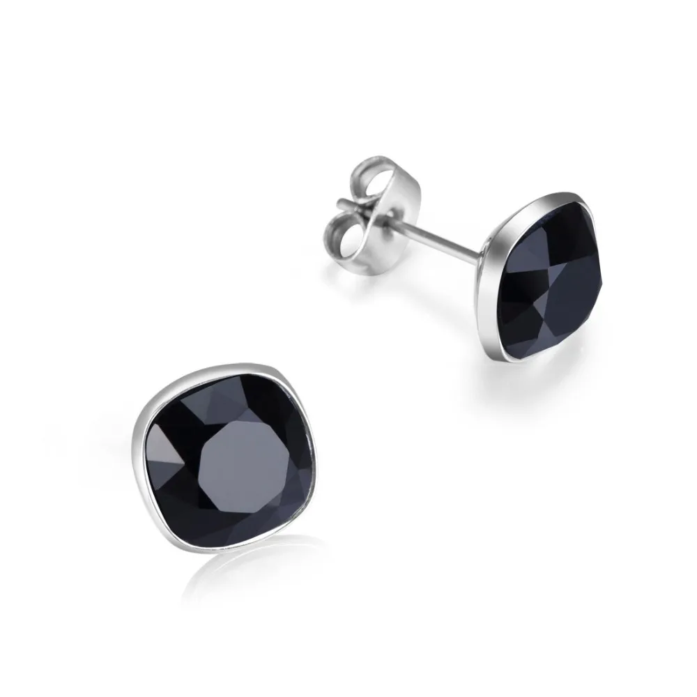 Wholesale High Quality Titanium Stud Black Onyx Earrings Men - Buy ...