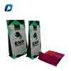 High quality customized plastic block bottom coffee bag with top zipper